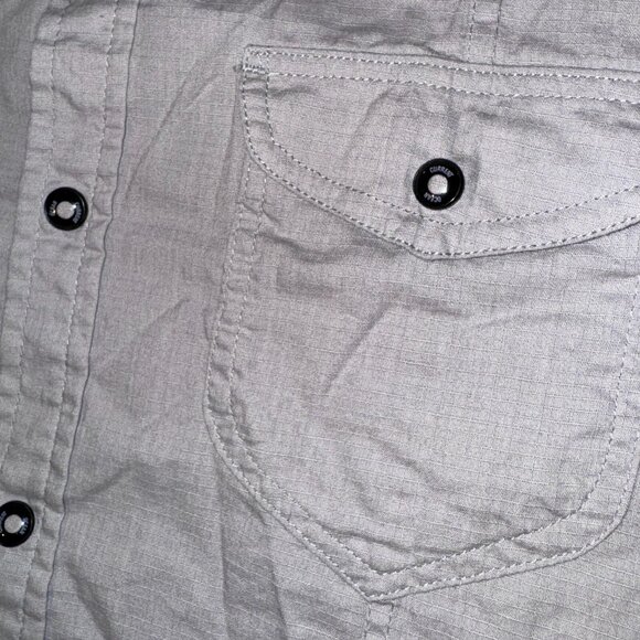 Ocean Current Beige Button Snap Shirt - M Outdoors Surfer Long Sleeve - Picture 3 of 8